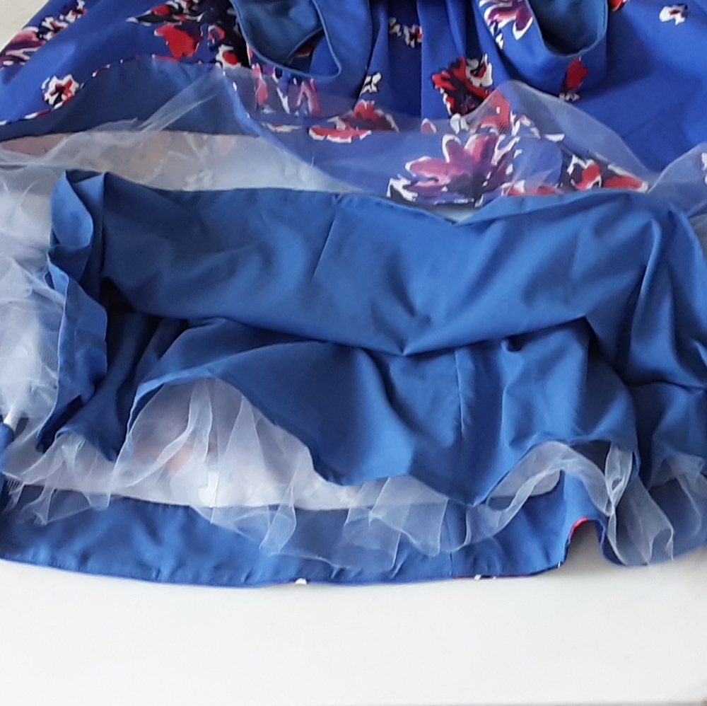 DONNA MOGAN Pin-Up Moonlit Garden Cotton Fit Flare Dress Sz 10 - Picture 8 of 10